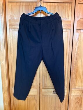 Men's Black Elastic-Waist Dress Trousers